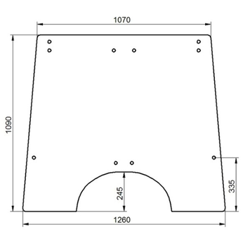 Переднє скло John Deere 940, 1040, 1140, 1550, 1640, 1750, 1850, 1950, 2040, 2040S, 2250, 2450, 2650, 2850 2222044 фото