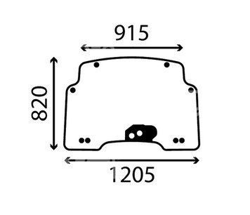 Скло CASE Farmall U 95 105 115, U 95 PRO 105 PRO 115 PRO переднє відкривне 1598 фото