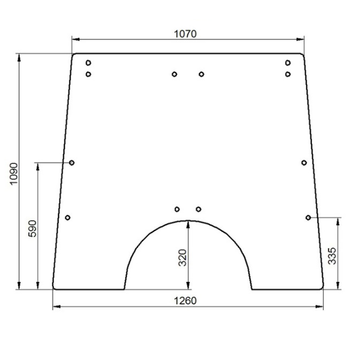 Скло лобове John Deere 940, 1040, 1140, 1550, 1640, 1750, 1850, 1950, 2040, 2040S, 2250, 2450, 2650, 2850 2221378 фото