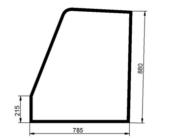Стекло двери верхнее JCB 520 serie 00280300-00281662 520-55 serie 00277001-00278999 520-55 serie 00279000-00279597 2222429 фото