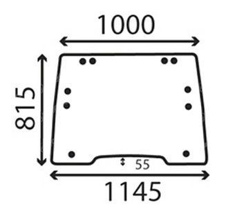 Скло переднє New Holland TL70, TL80, TL90, TL100, TL110 відкривається 1062 фото