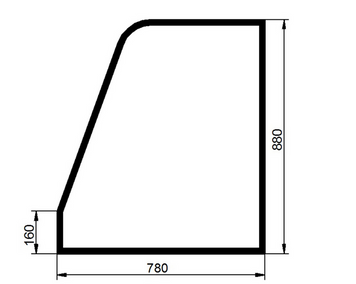 Стекло двери верхнее JCB 520 serie 00280300-00281662 520-55 serie 00277001-00278999 520-55 serie 00279000-00279597 2222169 фото