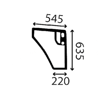 Стекло двери правое нижнее экскаватора погрузчика Ford 555B, 555C, 555D, 575D, 655C, 655D, 675D 83964543 фото