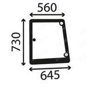 Стекло боковое левое New Holland TL70A, TL80A, TL90A, TL100A 1257 фото