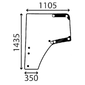 Двери левые стекло трактор John Deere 7430, 7430 E, 7530, 7530 E Premium 2223016 фото