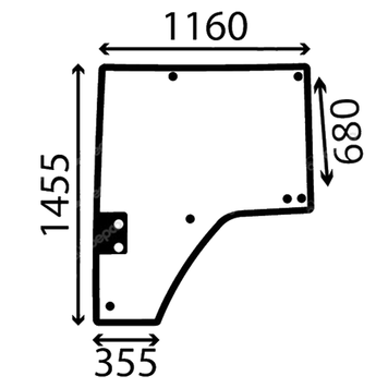 Двери левые стекло John Deere 9330, 9430, 9430T, 9530, 9530T, 9630, 9630T 2895 фото