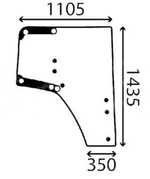 Двери правые стекло трактор John Deere 7430, 7430 E, 7530, 7530 E Premium 2223794 фото