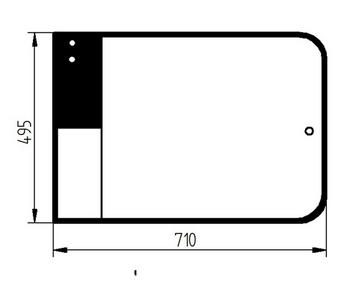 Стекло заднее JCB 520-50 00754000-00754999/ 00789001-00789886 520-50 LE 00789887-00790999/ 00881000-00882999/01048000-01049999/ 01411000-01411999 4611521 фото