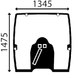 Скло переднє John Deere 6105R, 6115R, 6125R, 6130R, 6140R, 6150R, 6170R, 6190R, 6210R 2223319 фото 1