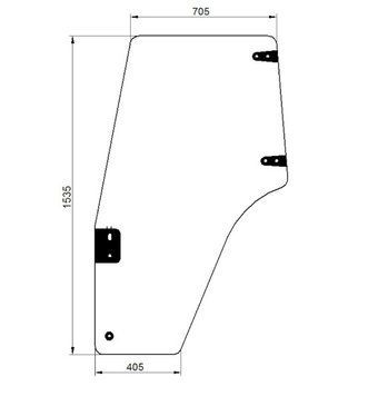 Скло ліві двері CASE JX 1070U 1080U 1090U 1100U 70U 80U 90U 100U 1069 фото