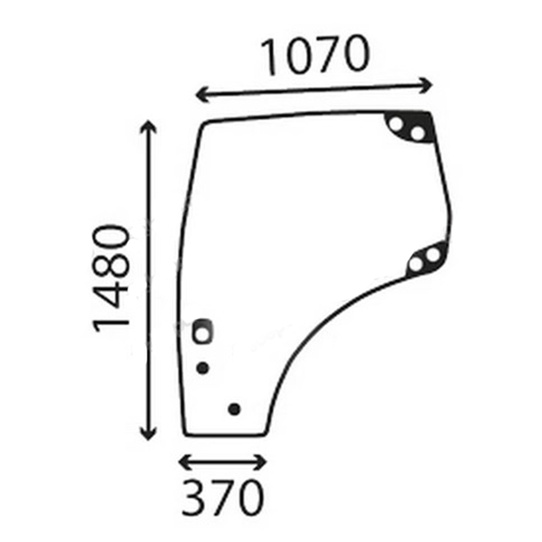 Стекло левая дверь Steyr Profi 4100 4115 6115 6125 6135 1266 фото
