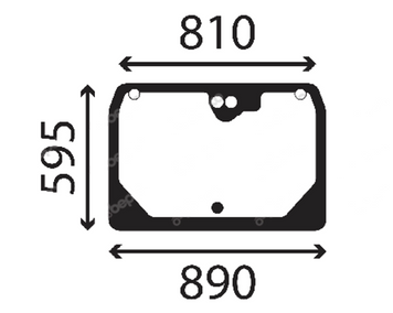 Скло заднє навантажувач Case Farmlift 632, 633, 635, 636, 735, 737, 742, 93 2225045 фото