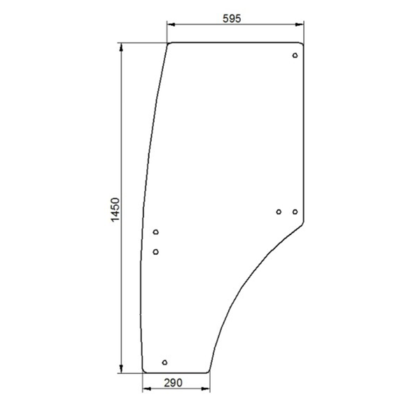 Стекло левой двери John Deere 6100D 6110D 6115D 6125D 6130D 6140D 1076 фото