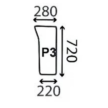 Переднее нижнее стекло John Deere 5300N, 5310N, 5400N, 5410N, 5500N, 5510N ER047937 фото