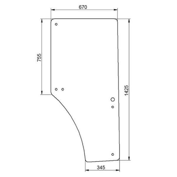 Стекло левой двери для трактора John Deere серия SE 6020 - SE 6920 1024 фото