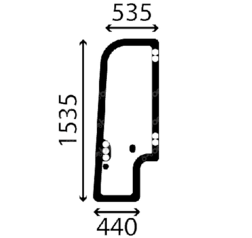 Стекло левая дверь мини экскаватора New Holland E16B, E18B, E16C, E18C 2898 фото