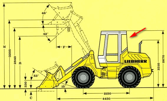 Скло заднє навантажувачі Liebherr L506, L507, L508, L509, L510, L514, L522 9069212 фото