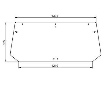 Стекло CASE CS110, CS120, CS130, CS150 заднее зеленое (134671092) 0009/1 фото