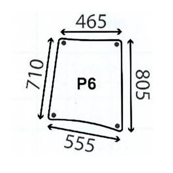 Боковое правое стекло John Deere 5080GF, 5080GV, 5090GF, 5090GV, 5100GF, 5100GV 2223421 фото