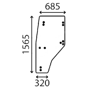 Скло двері John Deere серія 5200, 5300, 5400, 5500, 5210, 5310, 5410, 5510 2709069 фото