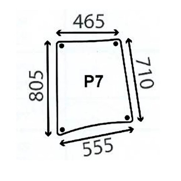 Боковое левое стекло John Deere 5215F, 5215V, 5315F, 5315V, 5515F, 5515V, 5615F, 5615V 2223422 фото