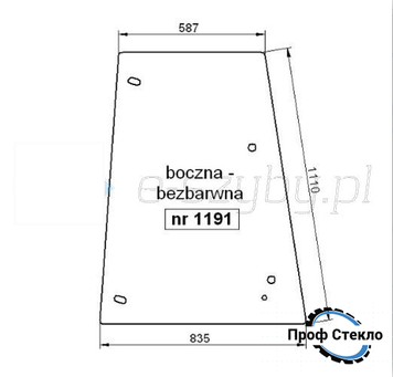 Скло екскаватор-навантажувач Volvo BL61 BL70 BL71 - права, ліва 1191 фото