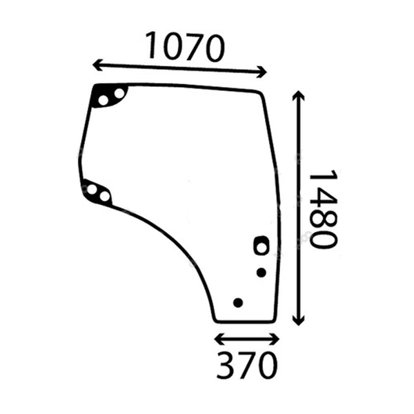Скло праві двері Steyr Profi 4100 4115 6115 6125 6135 1265 фото