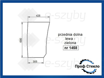Скло Lamborghini R6.100 R6.110 R6.115 R6.120 R6.125 переднє нижнє ліве 1458 фото