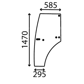 Стекло левая дверь John Deere 5080G, 5090G, 5090GH. ER373500 B94698 фото