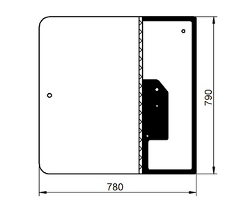 Стекло заднее JCB 520 serie 00280300-00281662 520-55 serie 00277001-00278999 520-55 serie 00279000-00279597 2222433 фото