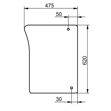 Стекло переднее нижнее левое John Deere 6020-6920S L151752, L171333, L213349 1236 фото