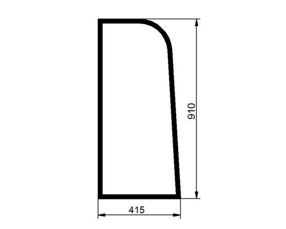 Стекло боковое левое JCB 520 serie 00280300-00281662 520-55 serie 00277001-00278999 520-55 serie 00279000-00279597 2222432 фото